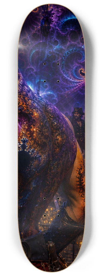 Psychedelic Redhead Fractal Pirate #21 #3 8-1/4 Skateboard Deck
