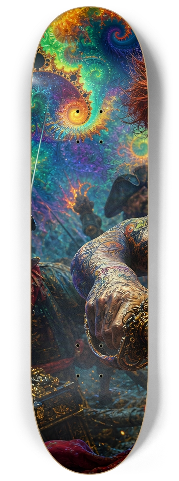 Psychedelic Redhead Fractal Pirate #28 #1 8-1/4 Skateboard Deck