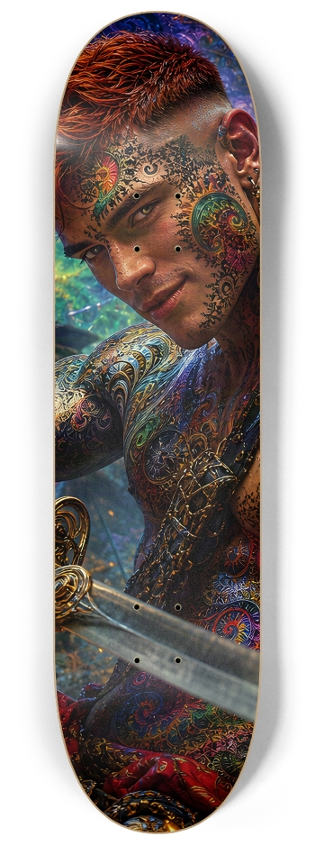 Psychedelic Redhead Fractal Pirate #28 #2 8-1/4 Skateboard Deck