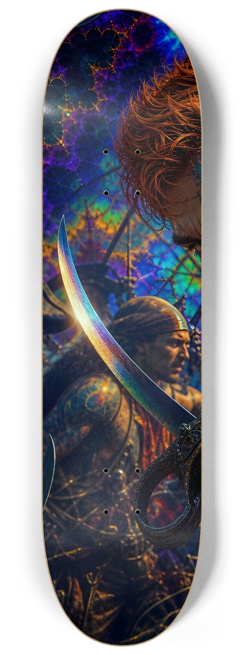 Psychedelic Redhead Fractal Pirate #15 #1 8-1/4 Skateboard Deck