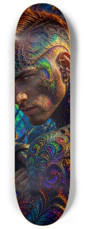 Psychedelic Redhead Fractal Pirate #15 #2 8-1/4 Skateboard Deck