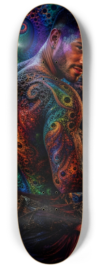 Psychedelic Gay Jet Black Fractal Pirate #2 #2 8-1/4 Skateboard Deck