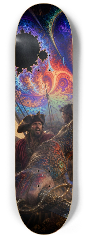 Psychedelic Redhead Fractal Pirate #14 #1 8-1/4 Skateboard Deck