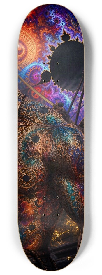 Psychedelic Redhead Fractal Pirate #14 #3 8-1/4 Skateboard Deck