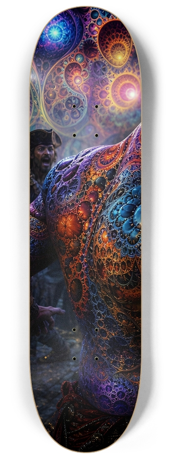 Psychedelic Gay Jet Black Fractal Pirate #1 #1 8-1/4 Skateboard Deck