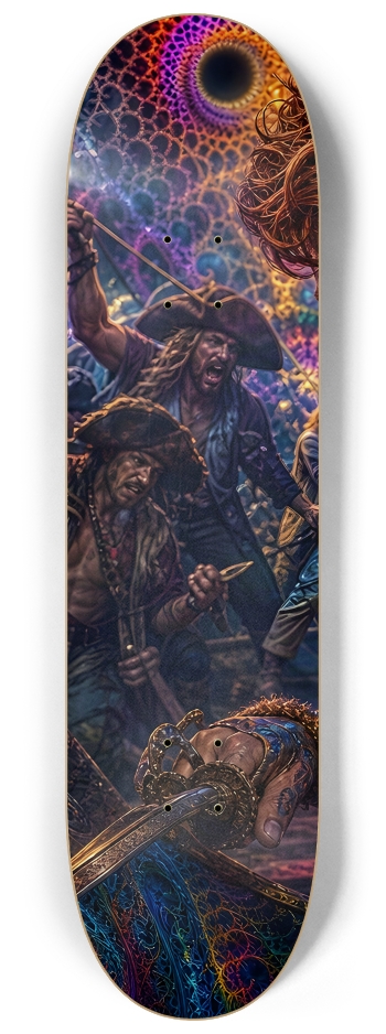 Psychedelic Redhead Fractal Pirate #20 #1 8-1/4 Skateboard Deck
