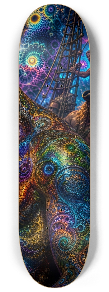 Psychedelic Redhead Fractal Pirate #20 #3 8-1/4 Skateboard Deck