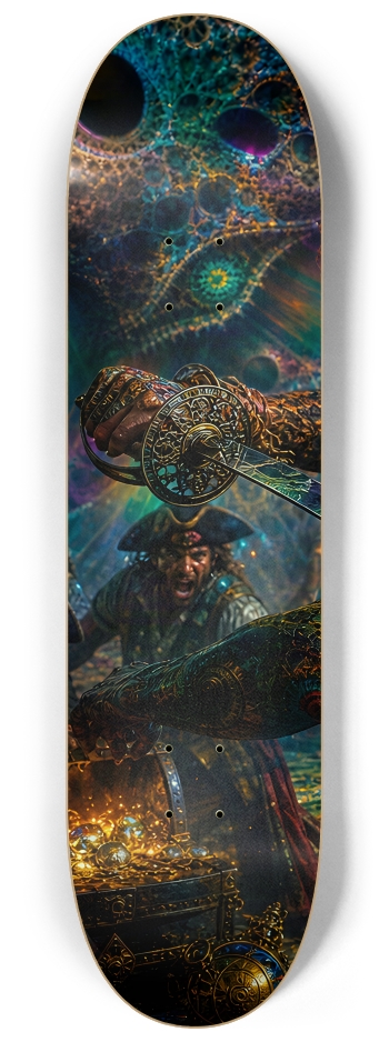 Psychedelic Redhead Fractal Pirate #8 #1 8-1/4 Skateboard Deck
