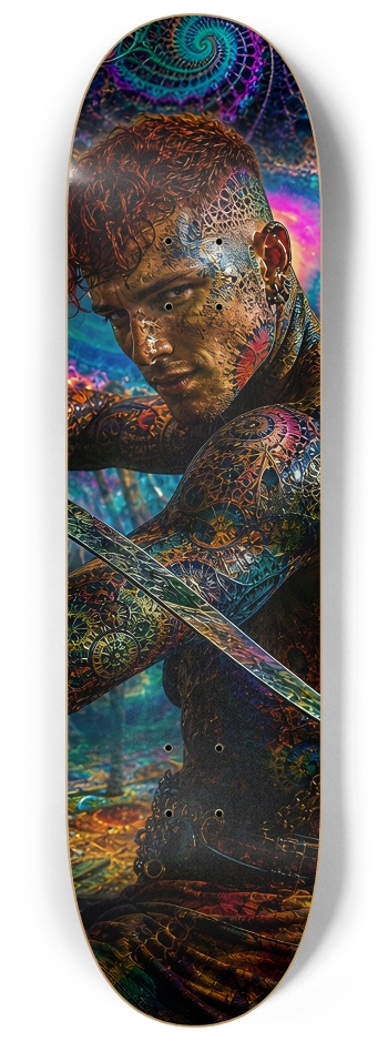 Psychedelic Redhead Fractal Pirate #8 #2 8-1/4 Skateboard Deck