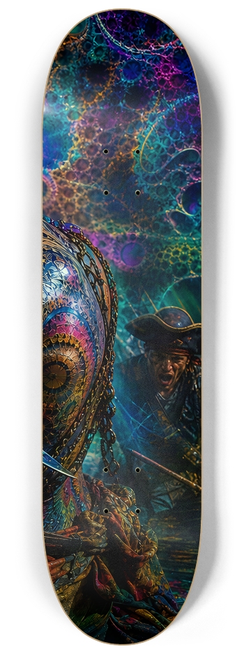 Psychedelic Redhead Fractal Pirate #8 #3 8-1/4 Skateboard Deck
