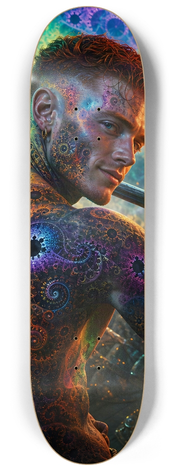 Psychedelic Redhead Fractal Pirate #24 #2 8-1/4 Skateboard Deck