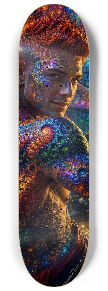 Psychedelic Redhead Fractal Pirate #3 #2 8-1/4 Skateboard Deck