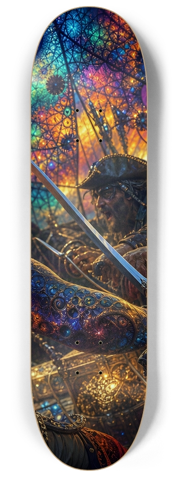 Psychedelic Redhead Fractal Pirate #3 #3 8-1/4 Skateboard Deck