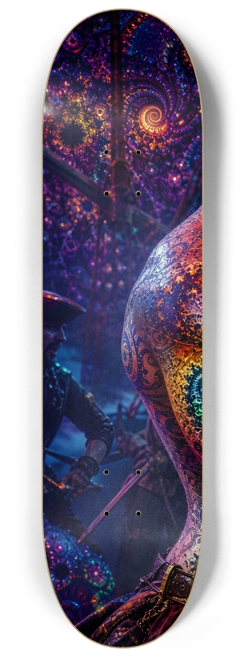 Psychedelic Redhead Fractal Pirate #26 #1 8-1/4 Skateboard Deck