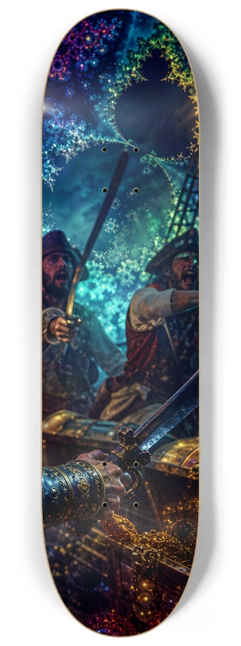 Psychedelic Redhead Fractal Pirate #26 #3 8-1/4 Skateboard Deck