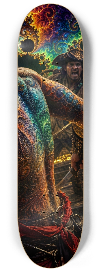 Psychedelic Redhead Fractal Pirate #4 #3 8-1/4 Skateboard Deck
