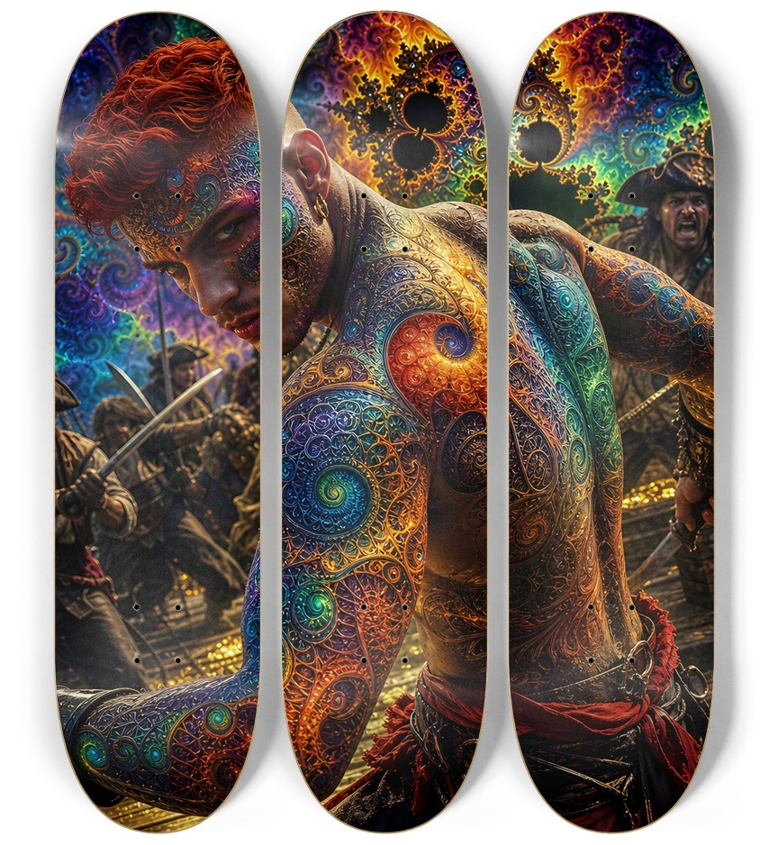 Psychedelic Redhead Fractal Pirate #4