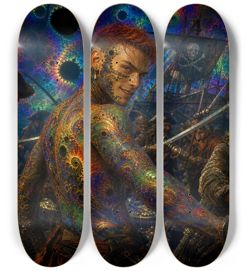 Psychedelic Redhead Fractal Pirate #17