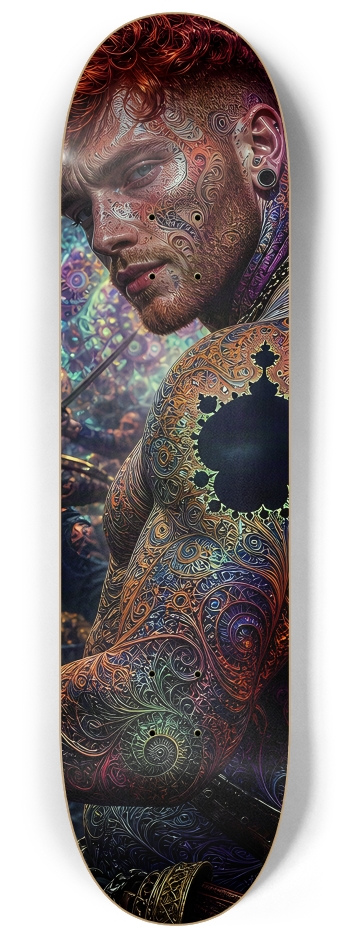 Psychedelic Redhead Fractal Pirate #18 #2 8-1/4 Skateboard Deck