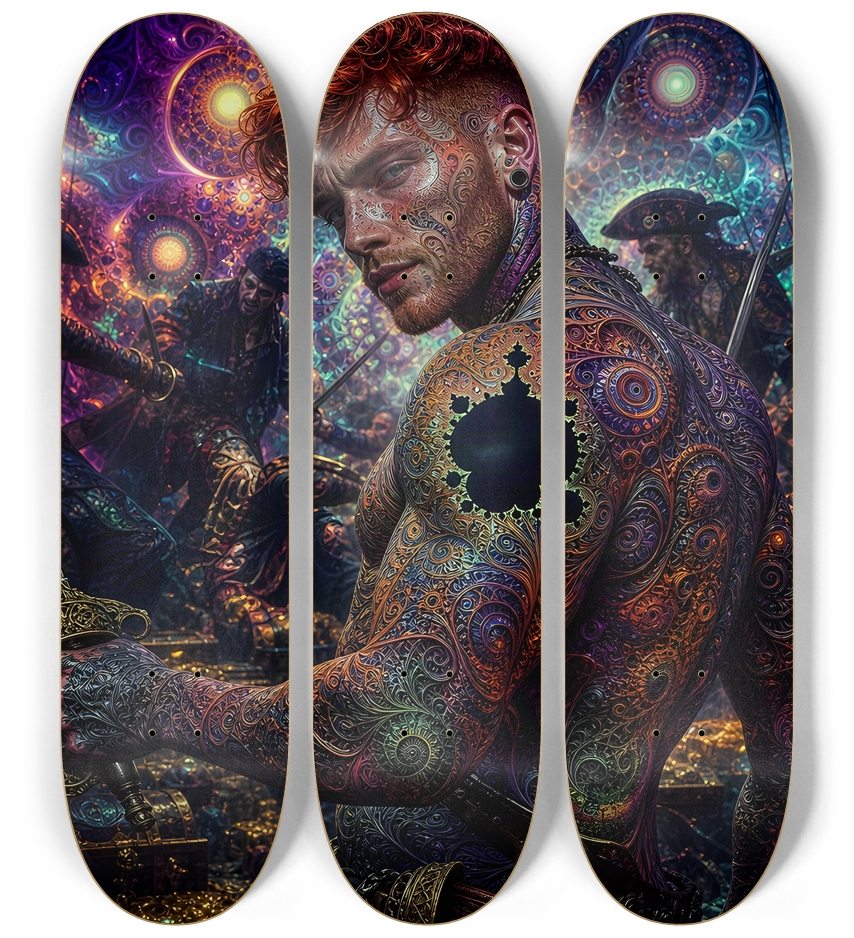 Psychedelic Redhead Fractal Pirate #18