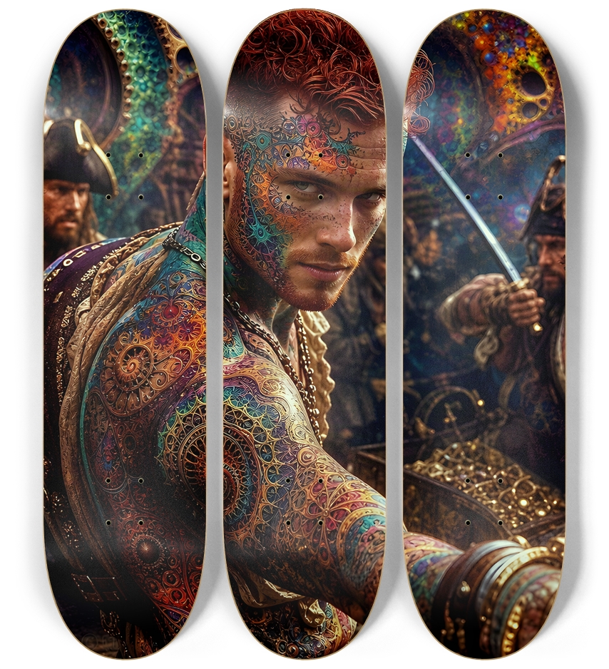 Psychedelic Redhead Fractal Pirate #22