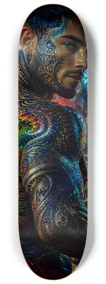 Psychedelic Gay Jet Black Fractal Pirate #3 #2 8-1/4 Skateboard Deck