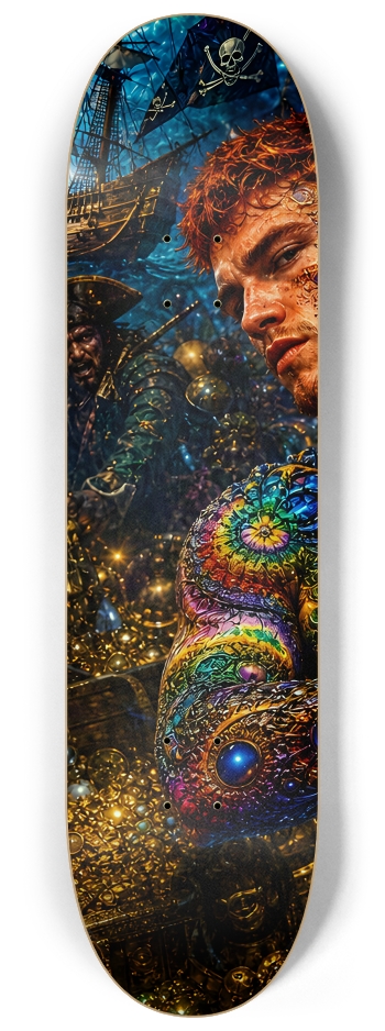 Psychedelic Redhead Fractal Pirate #9 #1 8-1/4 Skateboard Deck