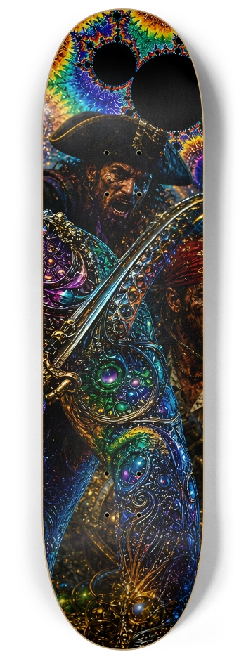 Psychedelic Redhead Fractal Pirate #9 #3 8-1/4 Skateboard Deck