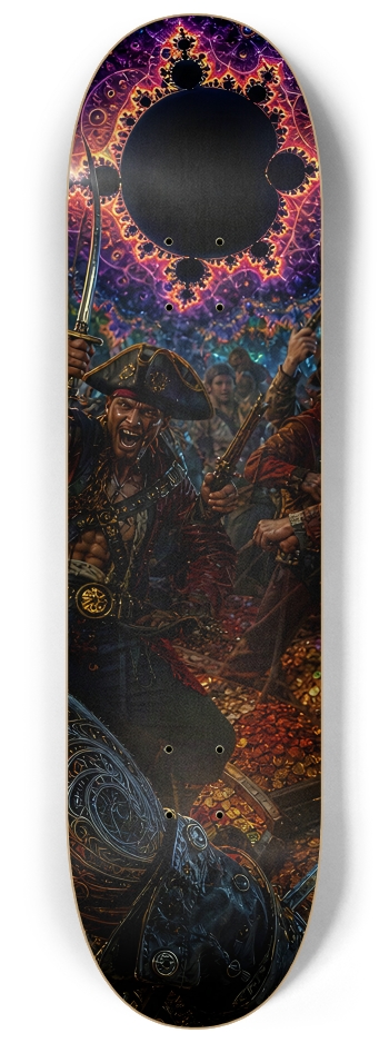 Psychedelic Redhead Fractal Pirate #30 #3 8-1/4 Skateboard Deck