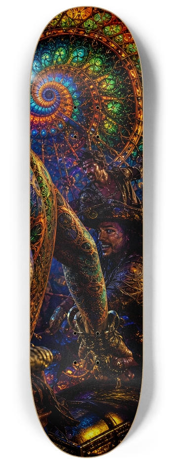 Psychedelic Redhead Fractal Pirate #6 #3 8-1/4 Skateboard Deck