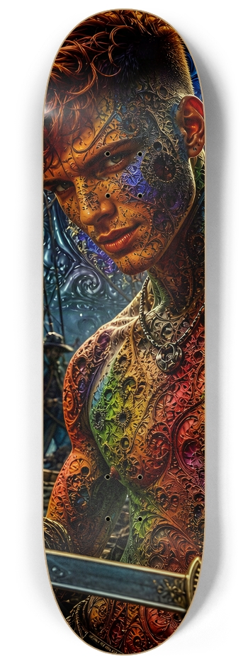 Psychedelic Gay Auburn Fractal Pirate #25 #2 8-1/4 Skateboard Deck