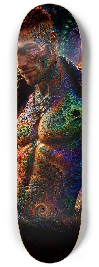 Psychedelic Redhead Fractal Pirate #23 #2 8-1/4 Skateboard Deck