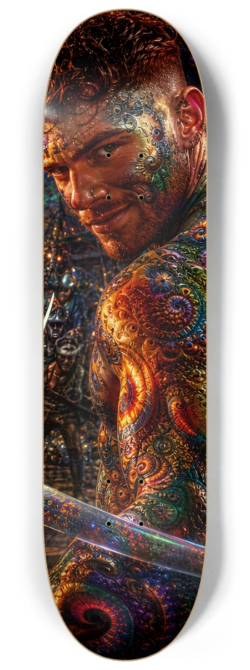 Psychedelic Redhead Fractal Pirate #13 #2 8-1/4 Skateboard Deck