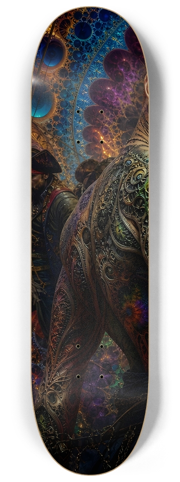 Psychedelic Redhead Fractal Pirate #1 #1 8-1/4 Skateboard Deck