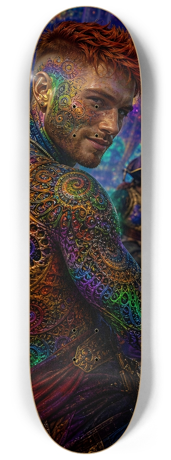 Psychedelic Redhead Fractal Pirate #5 #2 8-1/4 Skateboard Deck