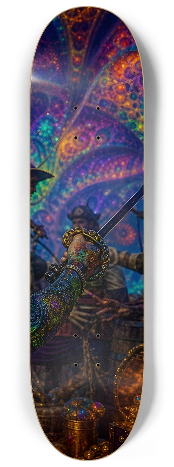 Psychedelic Redhead Fractal Pirate #5 #3 8-1/4 Skateboard Deck