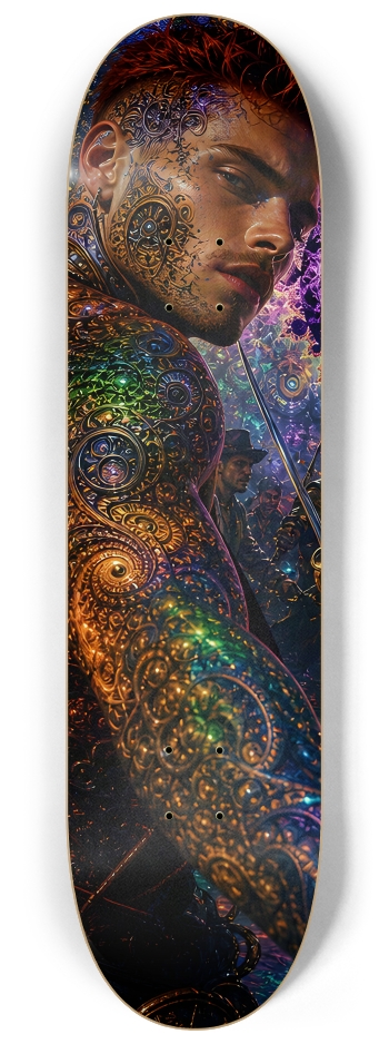 Psychedelic Redhead Fractal Pirate #25 #2 8-1/4 Skateboard Deck