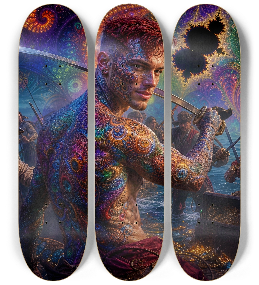 Psychedelic Redhead Fractal Pirate #11