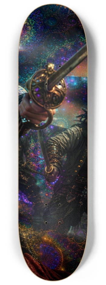 Psychedelic Redhead Fractal Pirate #29 #3 8-1/4 Skateboard Deck