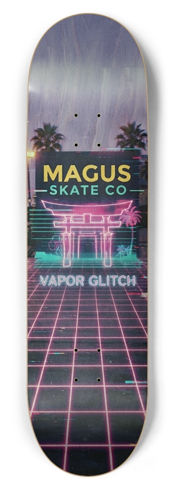 Magus Skate Co Palm Trees Grid 8-3/4 Inch Skateboard