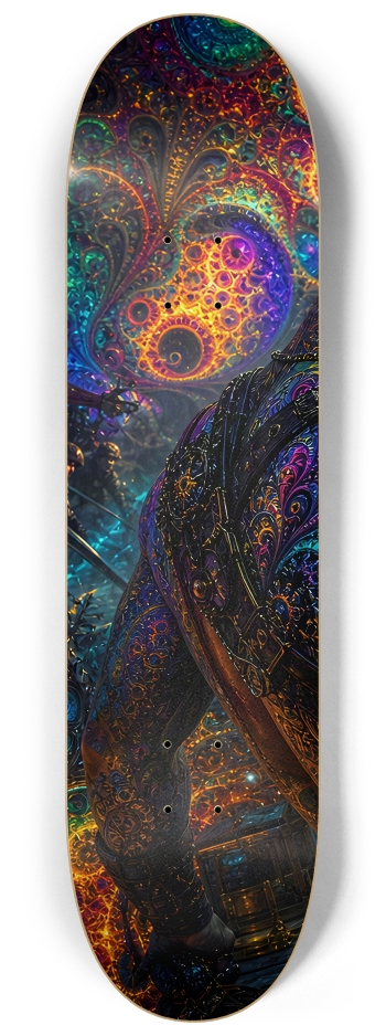 Psychedelic Gay Jet Black Fractal Pirate #25 #1 8-1/4 Skateboard Deck