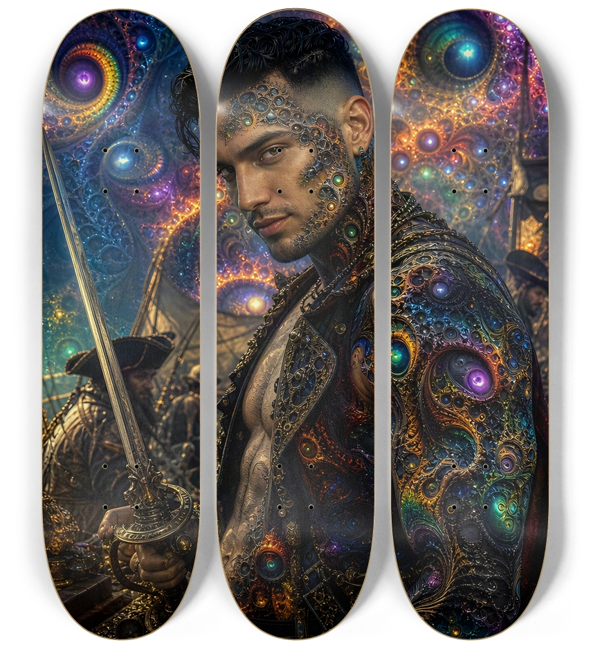 Psychedelic Gay Jet Black Fractal Pirate #13