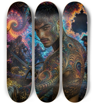 Psychedelic Gay Jet Black Fractal Pirate #9