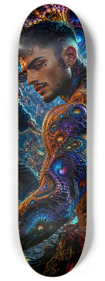 Psychedelic Gay Jet Black Fractal Pirate #22 #2 8-1/4 Skateboard Deck