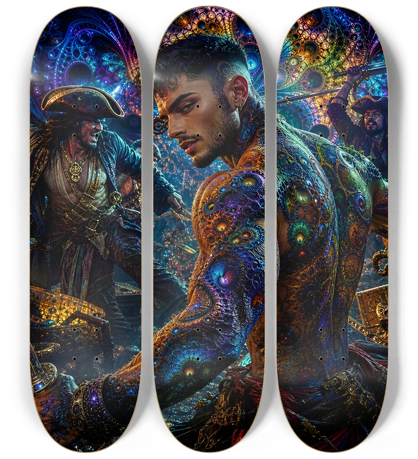 Psychedelic Gay Jet Black Fractal Pirate #22