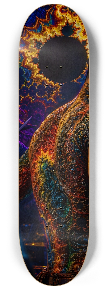 Psychedelic Gay Jet Black Fractal Pirate #32 #1 8-1/4 Skateboard Deck