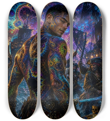 Psychedelic Gay Jet Black Fractal Pirate #6