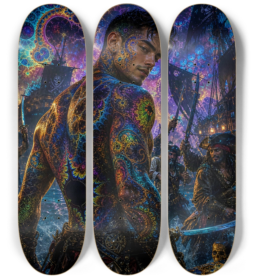 Psychedelic Gay Jet Black Fractal Pirate #6