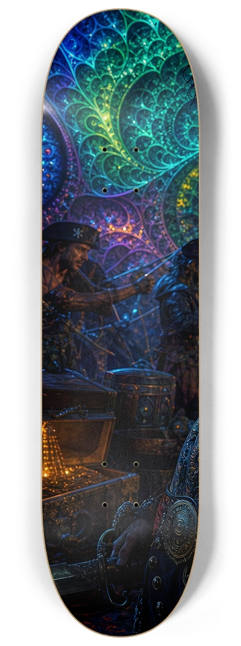 Psychedelic Gay Jet Black Fractal Pirate #15 #1 8-1/4 Skateboard Deck