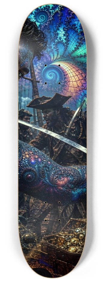 Psychedelic Gay Jet Black Fractal Pirate #10 #3 8-1/4 Skateboard Deck